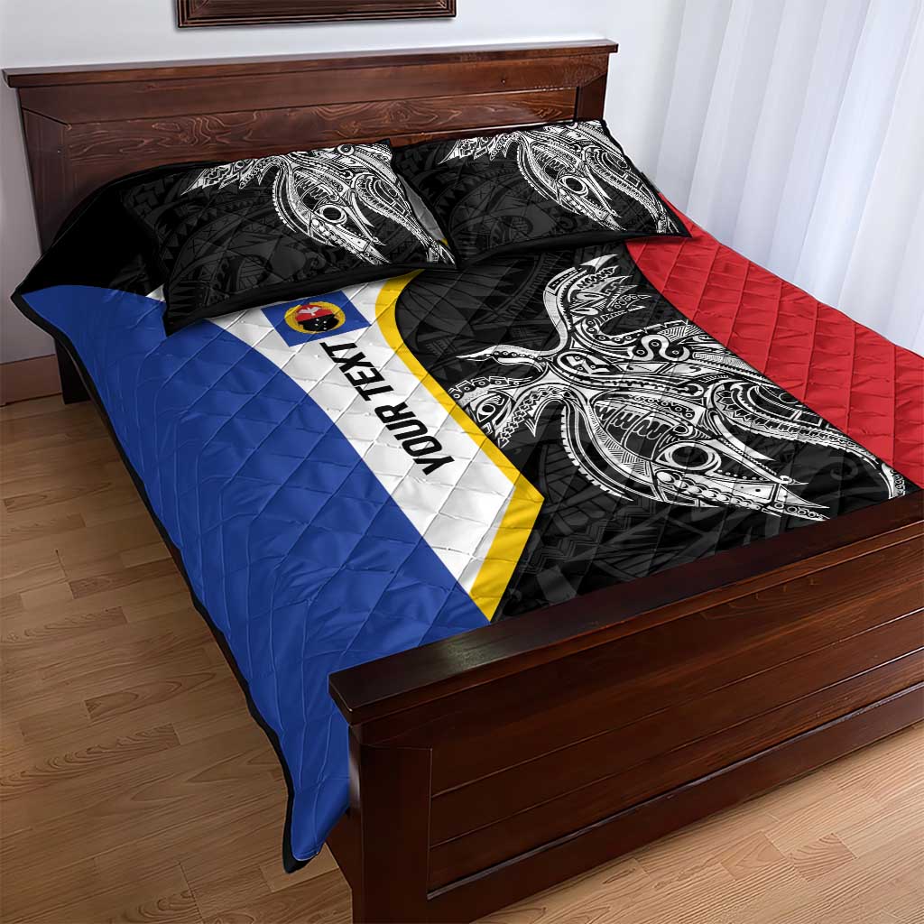 Personalised PNG Gulf Province Quilt Bed Set Bird of Paradise Tattoo Flag Motif LT9 - Polynesian Pride