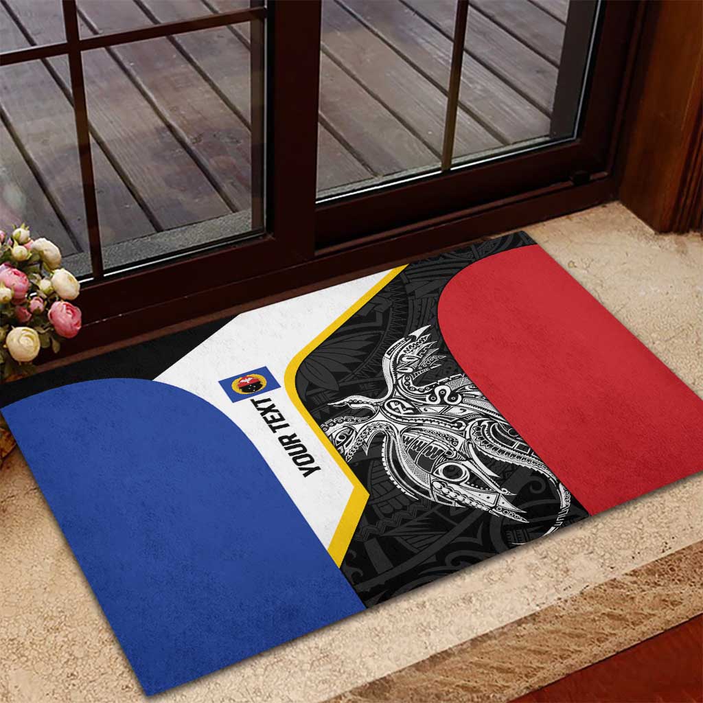 Personalised PNG Gulf Province Rubber Doormat Bird of Paradise Tattoo Flag Motif LT9 - Polynesian Pride