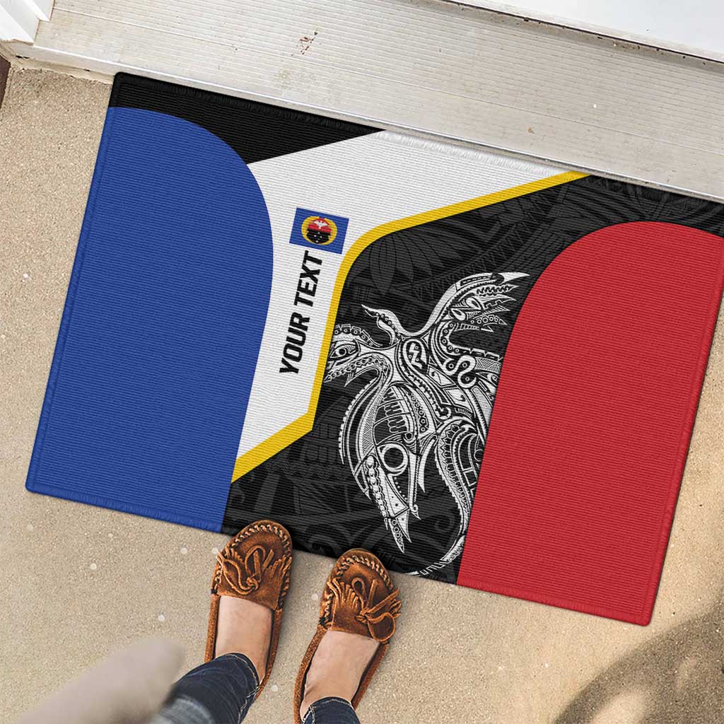Personalised PNG Gulf Province Rubber Doormat Bird of Paradise Tattoo Flag Motif LT9 - Polynesian Pride
