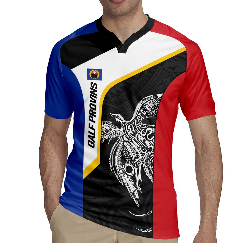 Personalised PNG Gulf Province Rugby Jersey Bird of Paradise Tattoo Flag Motif LT9 - Polynesian Pride
