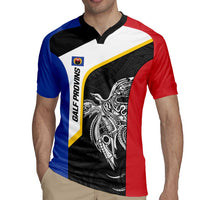 Personalised PNG Gulf Province Rugby Jersey Bird of Paradise Tattoo Flag Motif LT9 - Polynesian Pride