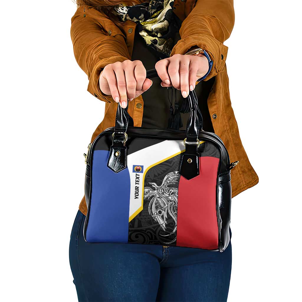 Personalised PNG Gulf Province Shoulder Handbag Bird of Paradise Tattoo Flag Motif LT9 One Size Black - Polynesian Pride
