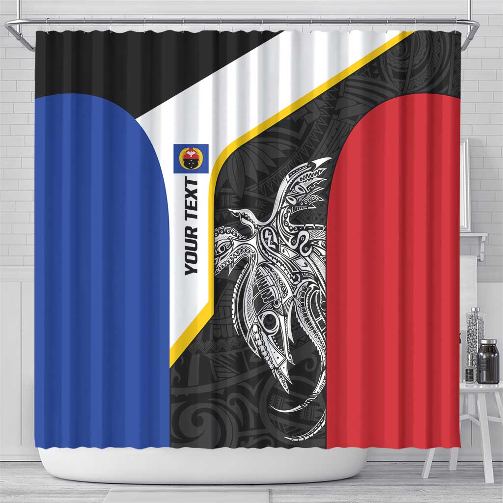 Personalised PNG Gulf Province Shower Curtain Bird of Paradise Tattoo Flag Motif LT9 - Polynesian Pride