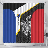 Personalised PNG Gulf Province Shower Curtain Bird of Paradise Tattoo Flag Motif LT9 - Polynesian Pride