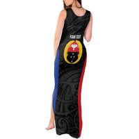 Personalised PNG Gulf Province Tank Maxi Dress Bird of Paradise Tattoo Flag Motif LT9 - Polynesian Pride