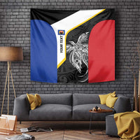 Personalised PNG Gulf Province Tapestry Bird of Paradise Tattoo Flag Motif LT9 Black - Polynesian Pride