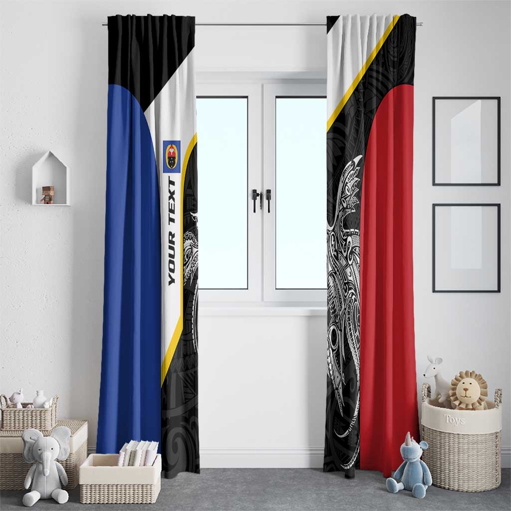 Personalised PNG Gulf Province Window Curtain Bird of Paradise Tattoo Flag Motif LT9 - Polynesian Pride