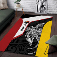 Personalised PNG Madang Province Area Rug Bird of Paradise Tattoo Flag Motif LT9 Yellow - Polynesian Pride