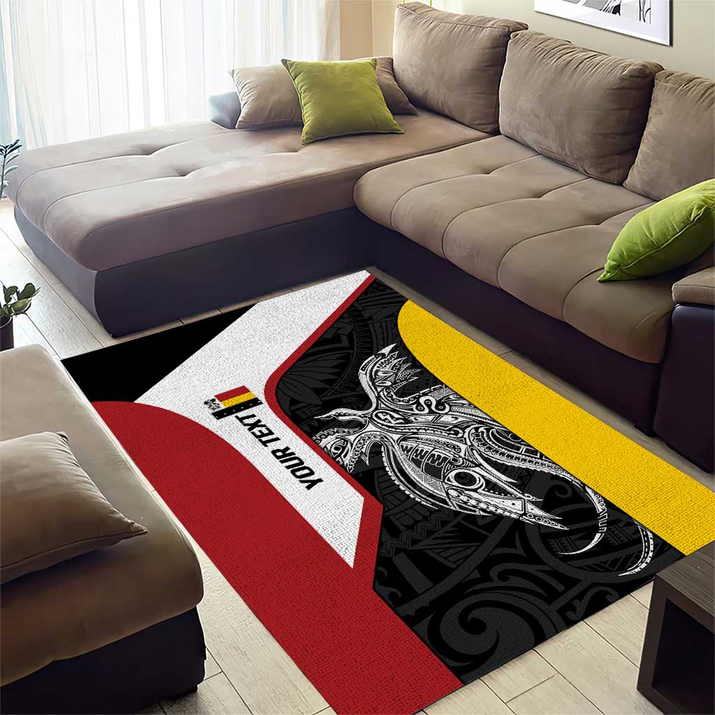 Personalised PNG Madang Province Area Rug Bird of Paradise Tattoo Flag Motif LT9 - Polynesian Pride