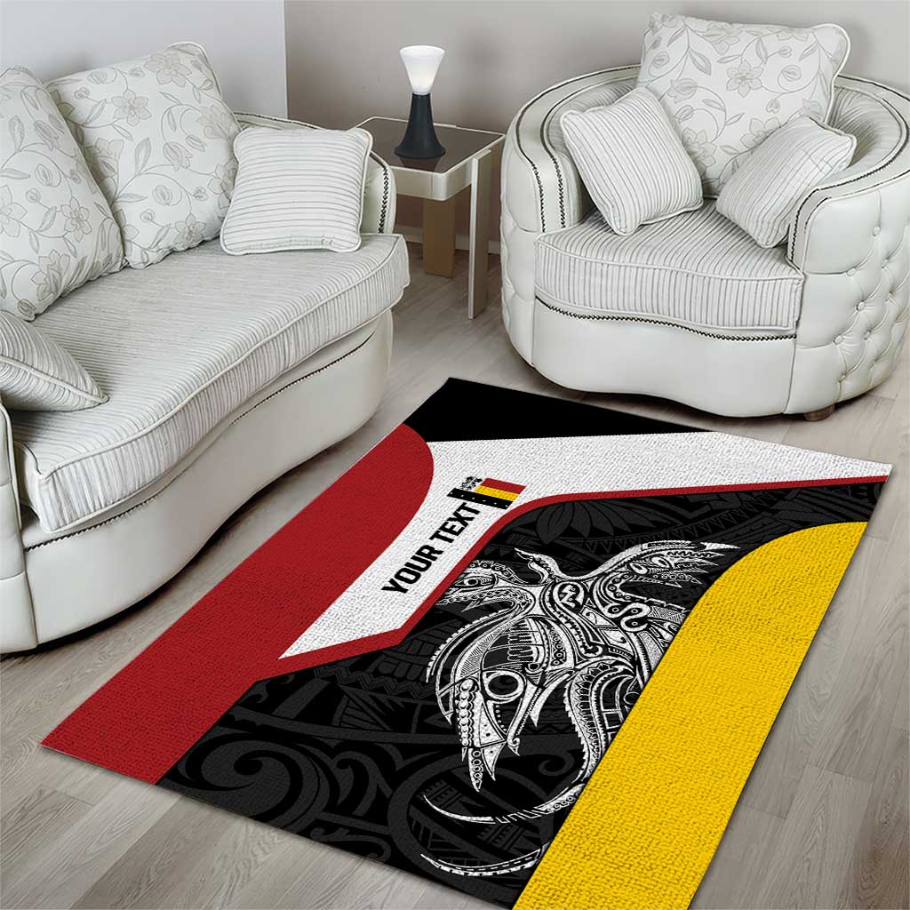 Personalised PNG Madang Province Area Rug Bird of Paradise Tattoo Flag Motif LT9 - Polynesian Pride
