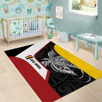 Personalised PNG Madang Province Area Rug Bird of Paradise Tattoo Flag Motif LT9 - Polynesian Pride