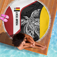 Personalised PNG Madang Province Beach Blanket Bird of Paradise Tattoo Flag Motif LT9 - Polynesian Pride