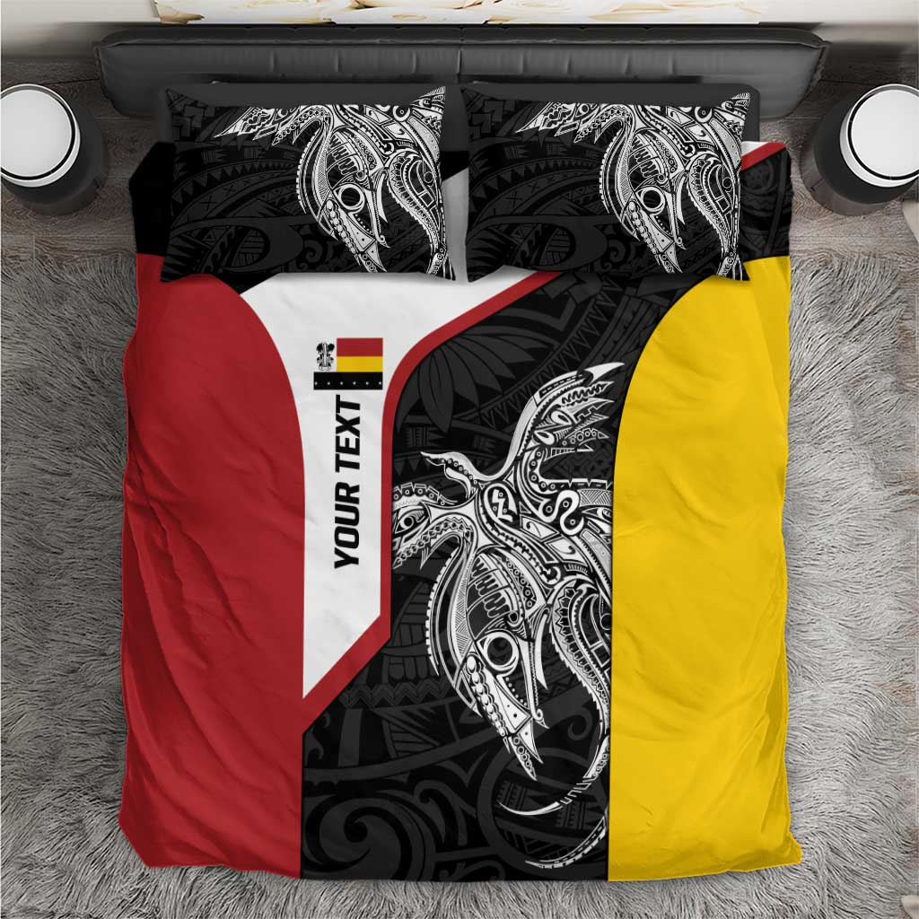 Personalised PNG Madang Province Bedding Set Bird of Paradise Tattoo Flag Motif LT9 Yellow - Polynesian Pride
