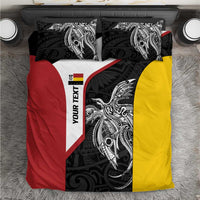 Personalised PNG Madang Province Bedding Set Bird of Paradise Tattoo Flag Motif LT9 Yellow - Polynesian Pride