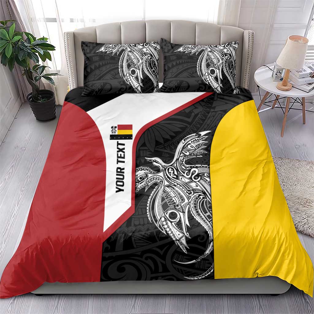 Personalised PNG Madang Province Bedding Set Bird of Paradise Tattoo Flag Motif LT9 - Polynesian Pride