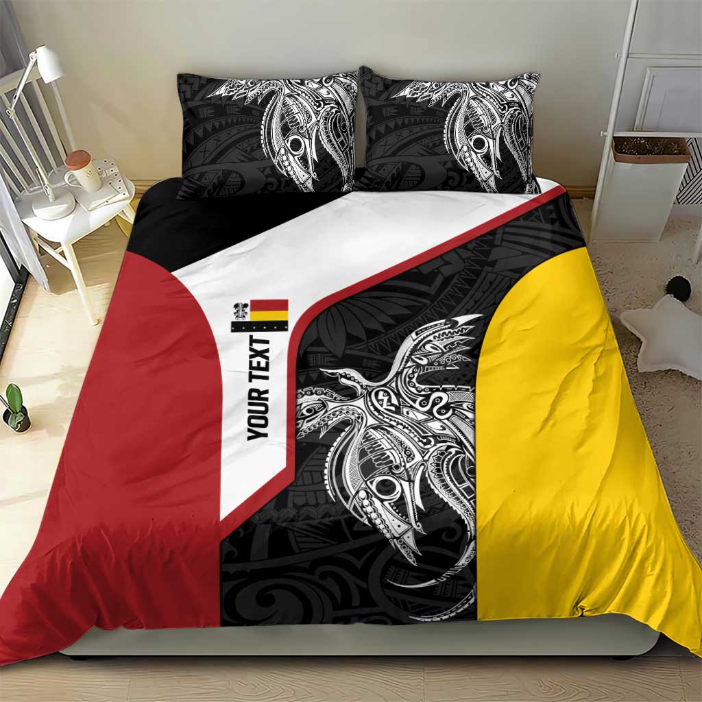 Personalised PNG Madang Province Bedding Set Bird of Paradise Tattoo Flag Motif LT9 - Polynesian Pride