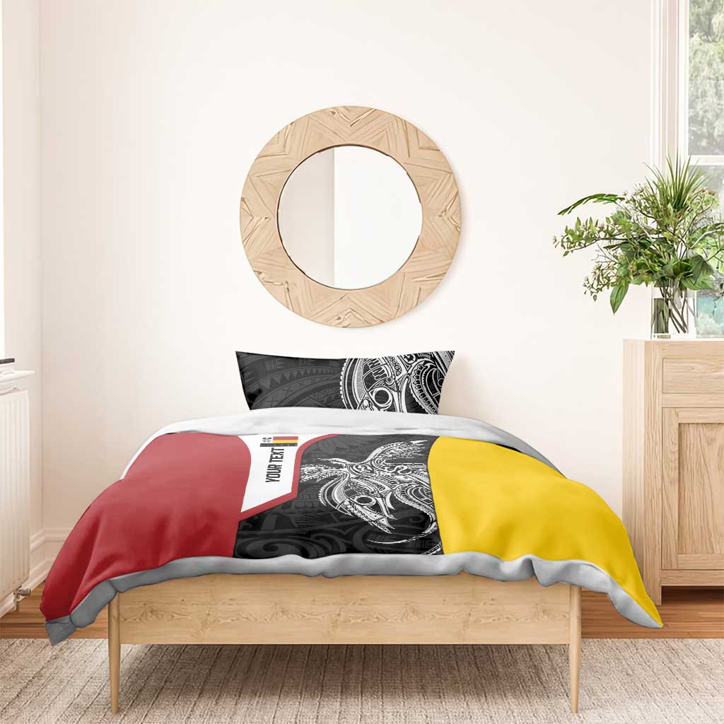 Personalised PNG Madang Province Bedding Set Bird of Paradise Tattoo Flag Motif LT9 - Polynesian Pride