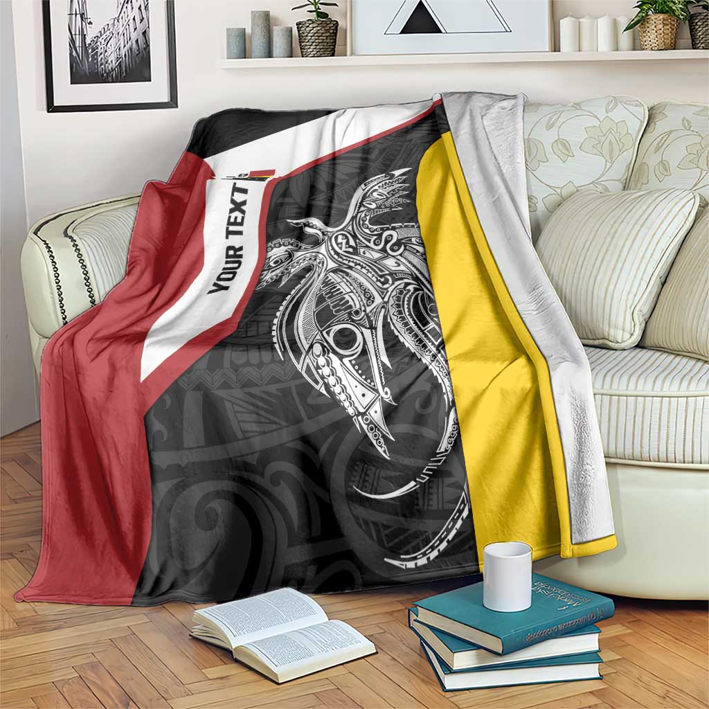 Personalised PNG Madang Province Blanket Bird of Paradise Tattoo Flag Motif LT9 Yellow - Polynesian Pride
