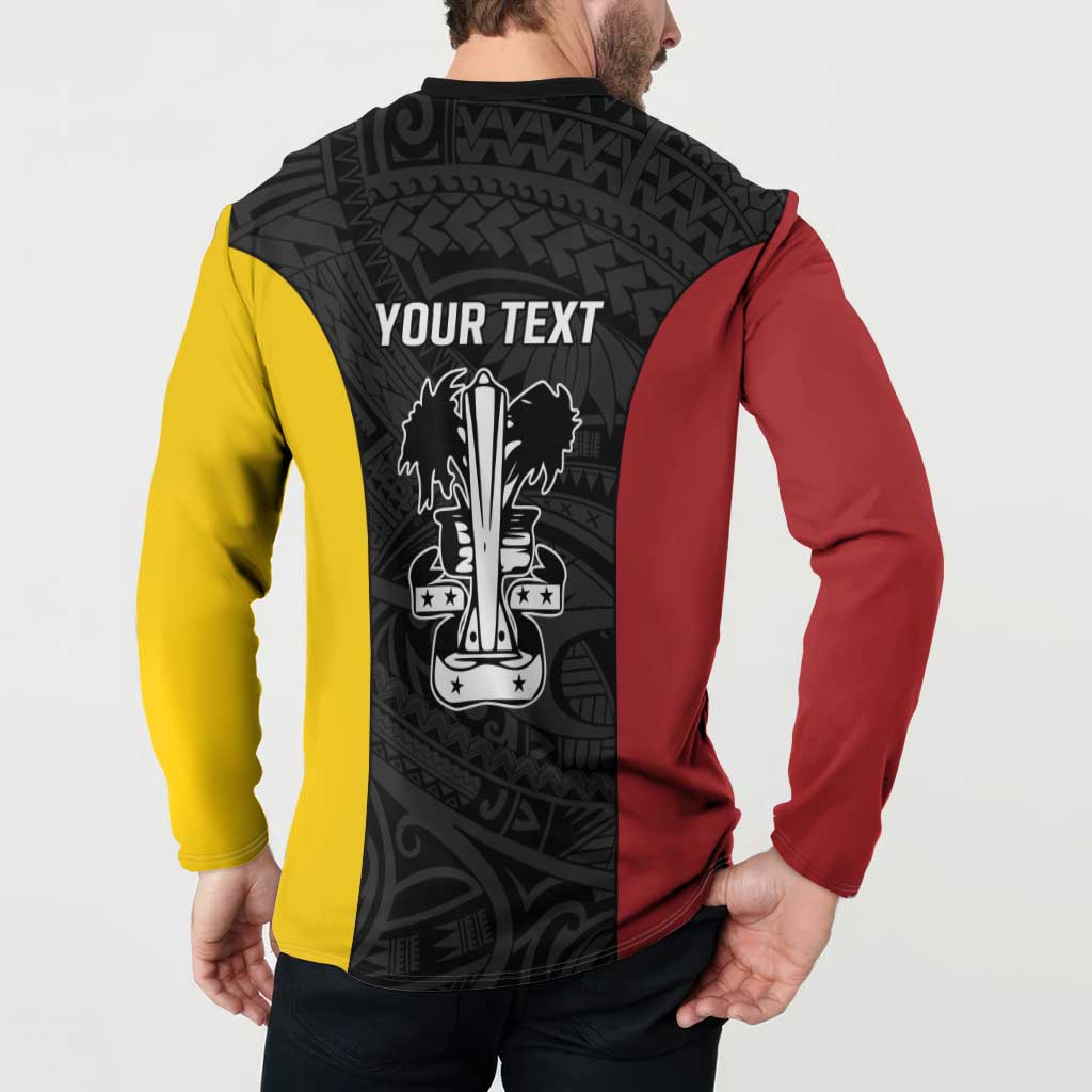 Personalised PNG Madang Province Button Sweatshirt Bird of Paradise Tattoo Flag Motif LT9 - Polynesian Pride