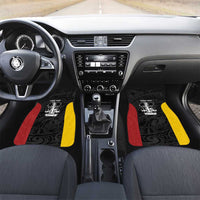 Personalised PNG Madang Province Car Mats Bird of Paradise Tattoo Flag Motif LT9 Set 2pcs - Front Yellow - Polynesian Pride