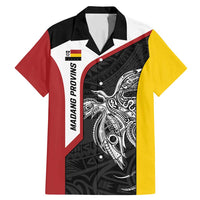 Personalised PNG Madang Province Family Matching Mermaid Dress and Hawaiian Shirt Bird of Paradise Tattoo Flag Motif LT9 Dad's Shirt - Short Sleeve Yellow - Polynesian Pride