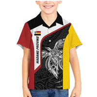 Personalised PNG Madang Province Family Matching Mermaid Dress and Hawaiian Shirt Bird of Paradise Tattoo Flag Motif LT9 Son's Shirt Yellow - Polynesian Pride