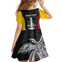 Personalised PNG Madang Province Family Matching Off Shoulder Maxi Dress and Hawaiian Shirt Bird of Paradise Tattoo Flag Motif LT9 - Polynesian Pride