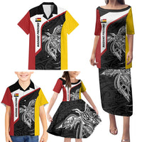 Personalised PNG Madang Province Family Matching Puletasi and Hawaiian Shirt Bird of Paradise Tattoo Flag Motif LT9 - Polynesian Pride