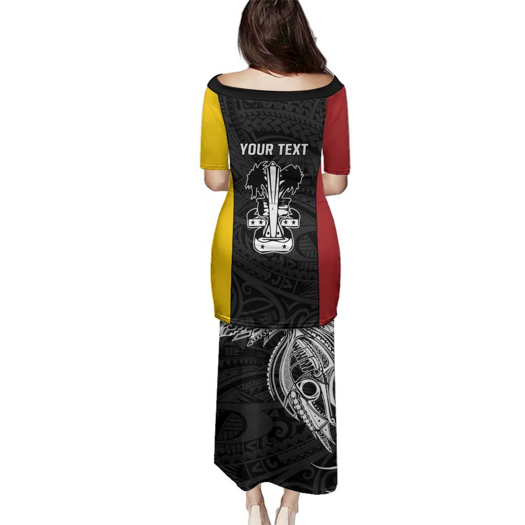 Personalised PNG Madang Province Family Matching Puletasi and Hawaiian Shirt Bird of Paradise Tattoo Flag Motif LT9 - Polynesian Pride