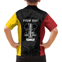 Personalised PNG Madang Province Family Matching Summer Maxi Dress and Hawaiian Shirt Bird of Paradise Tattoo Flag Motif LT9 - Polynesian Pride