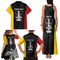 Personalised PNG Madang Province Family Matching Tank Maxi Dress and Hawaiian Shirt Bird of Paradise Tattoo Flag Motif LT9 - Polynesian Pride