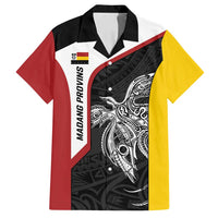 Personalised PNG Madang Province Family Matching Tank Maxi Dress and Hawaiian Shirt Bird of Paradise Tattoo Flag Motif LT9 Dad's Shirt - Short Sleeve Yellow - Polynesian Pride