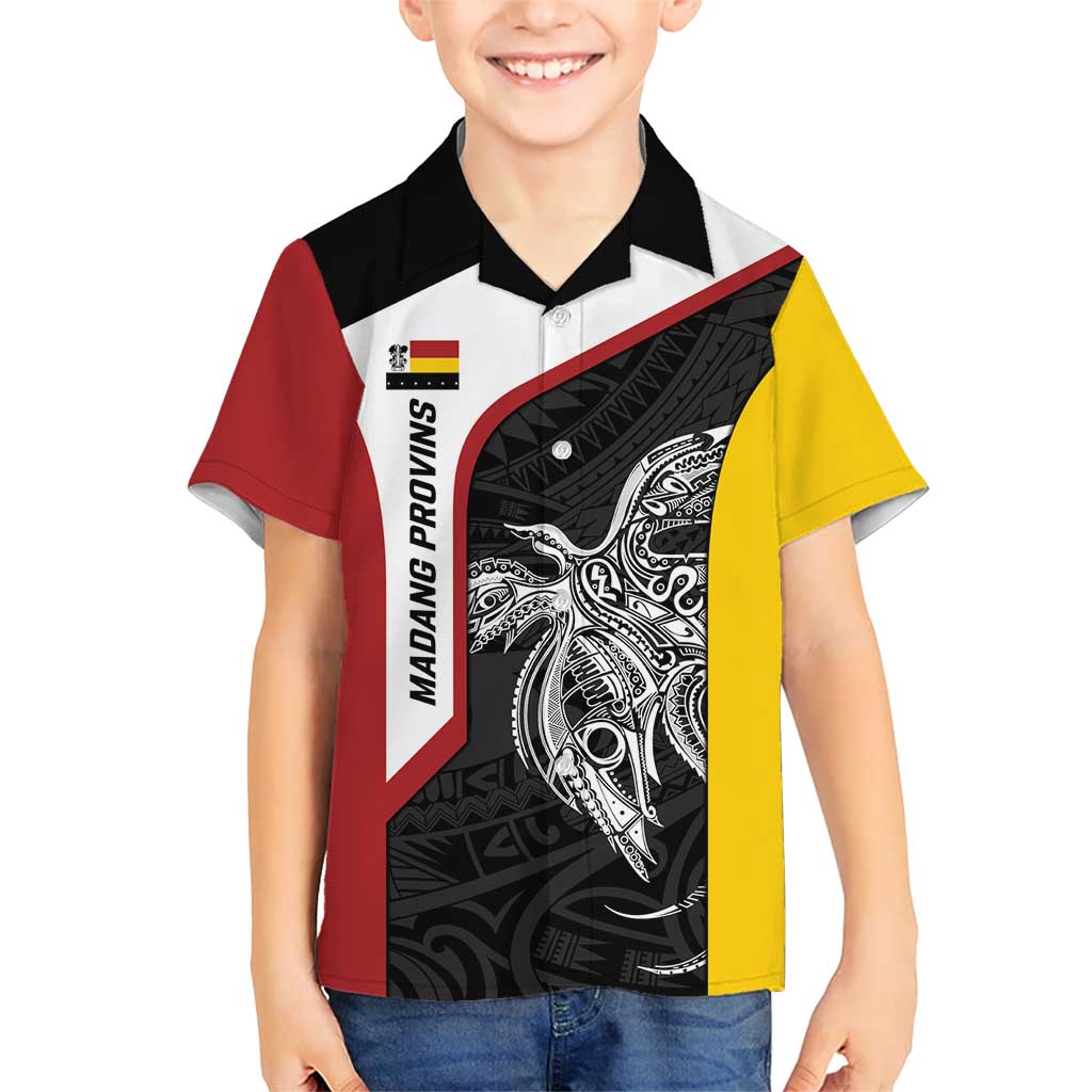 Personalised PNG Madang Province Hawaiian Shirt Bird of Paradise Tattoo Flag Motif LT9 - Polynesian Pride