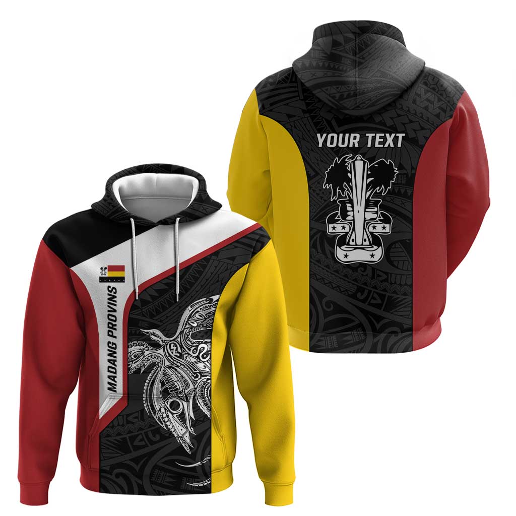 Personalised PNG Madang Province Hoodie Bird of Paradise Tattoo Flag Motif LT9 - Polynesian Pride
