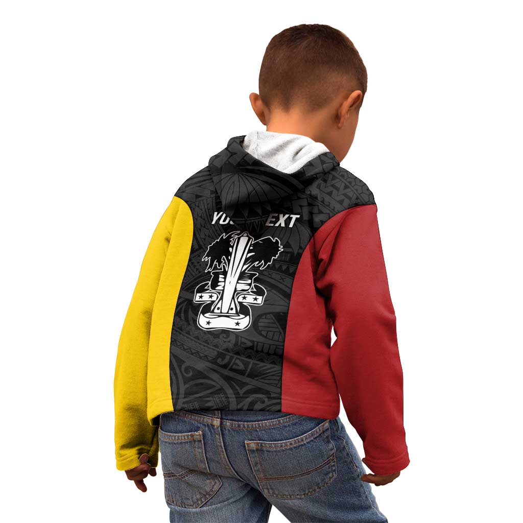 Personalised PNG Madang Province Kid Hoodie Bird of Paradise Tattoo Flag Motif LT9 - Polynesian Pride