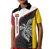Personalised PNG Madang Province Kid Polo Shirt Bird of Paradise Tattoo Flag Motif LT9 Kid Yellow - Polynesian Pride