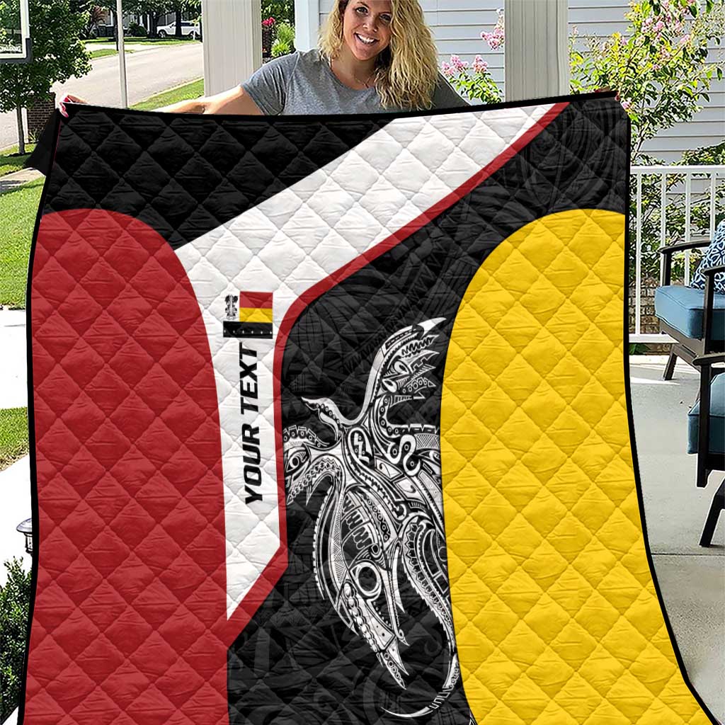 Personalised PNG Madang Province Quilt Bird of Paradise Tattoo Flag Motif LT9 Yellow - Polynesian Pride
