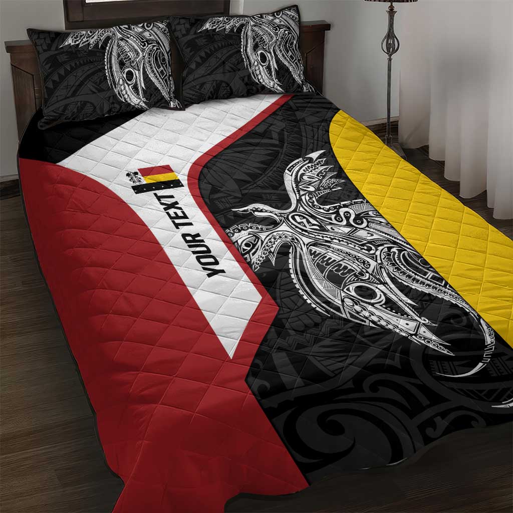 Personalised PNG Madang Province Quilt Bed Set Bird of Paradise Tattoo Flag Motif LT9 Yellow - Polynesian Pride