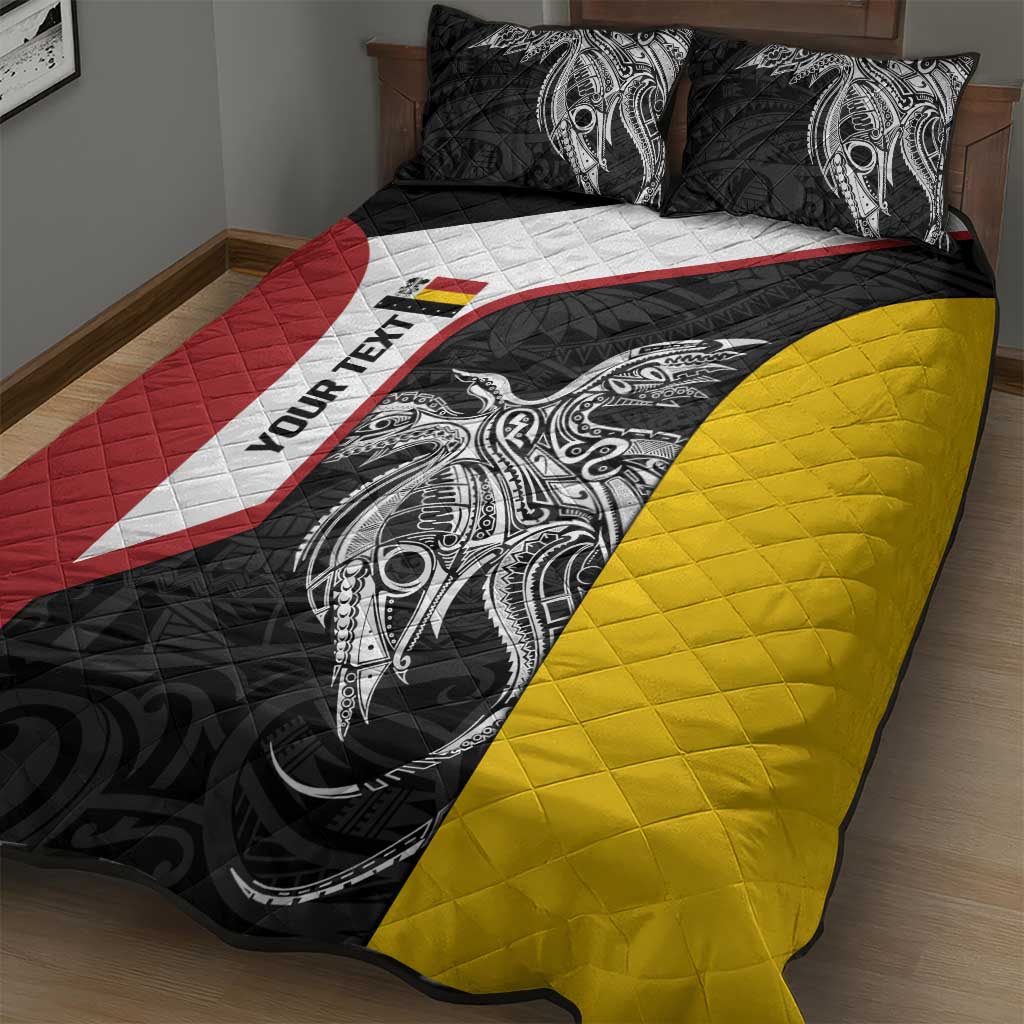 Personalised PNG Madang Province Quilt Bed Set Bird of Paradise Tattoo Flag Motif LT9 - Polynesian Pride