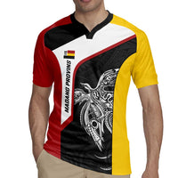 Personalised PNG Madang Province Rugby Jersey Bird of Paradise Tattoo Flag Motif LT9 - Polynesian Pride