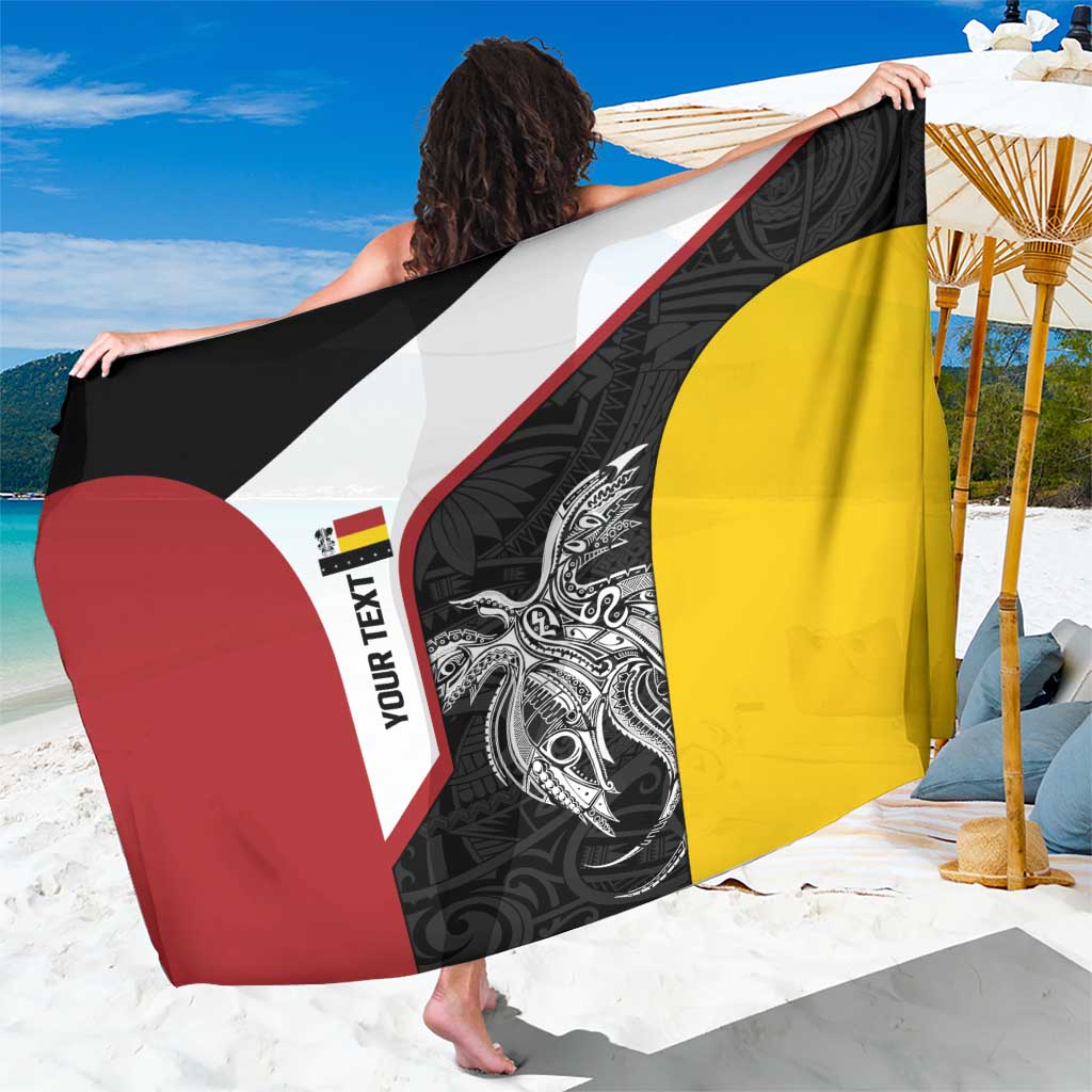 Personalised PNG Madang Province Sarong Bird of Paradise Tattoo Flag Motif LT9 One Size 44 x 66 inches Yellow - Polynesian Pride