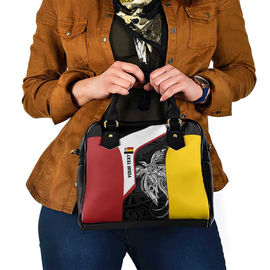 Personalised PNG Madang Province Shoulder Handbag Bird of Paradise Tattoo Flag Motif LT9 - Polynesian Pride