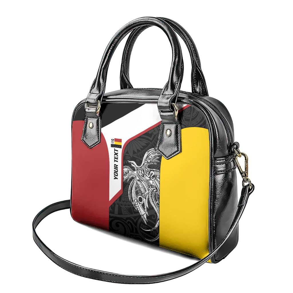 Personalised PNG Madang Province Shoulder Handbag Bird of Paradise Tattoo Flag Motif LT9 - Polynesian Pride