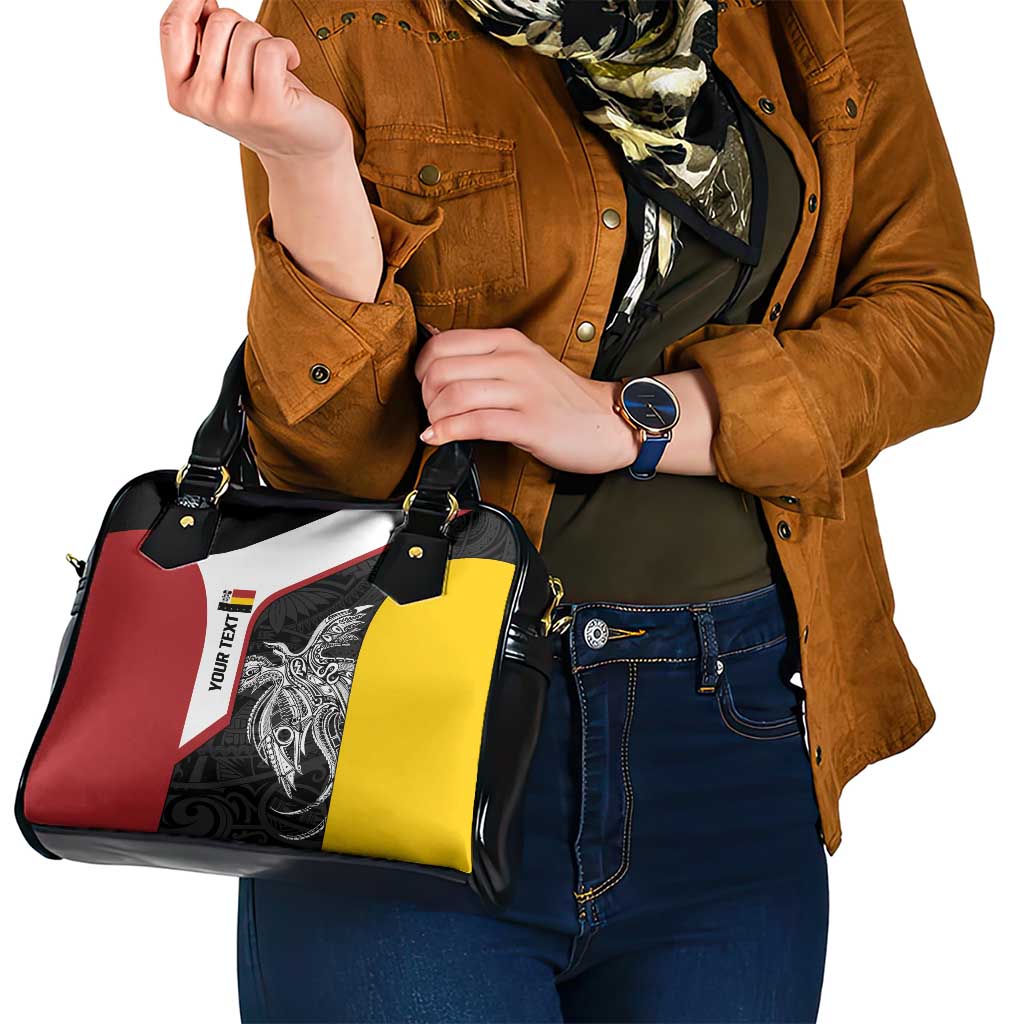 Personalised PNG Madang Province Shoulder Handbag Bird of Paradise Tattoo Flag Motif LT9 - Polynesian Pride
