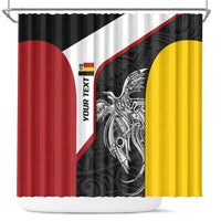Personalised PNG Madang Province Shower Curtain Bird of Paradise Tattoo Flag Motif LT9 Yellow - Polynesian Pride