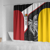 Personalised PNG Madang Province Shower Curtain Bird of Paradise Tattoo Flag Motif LT9 - Polynesian Pride
