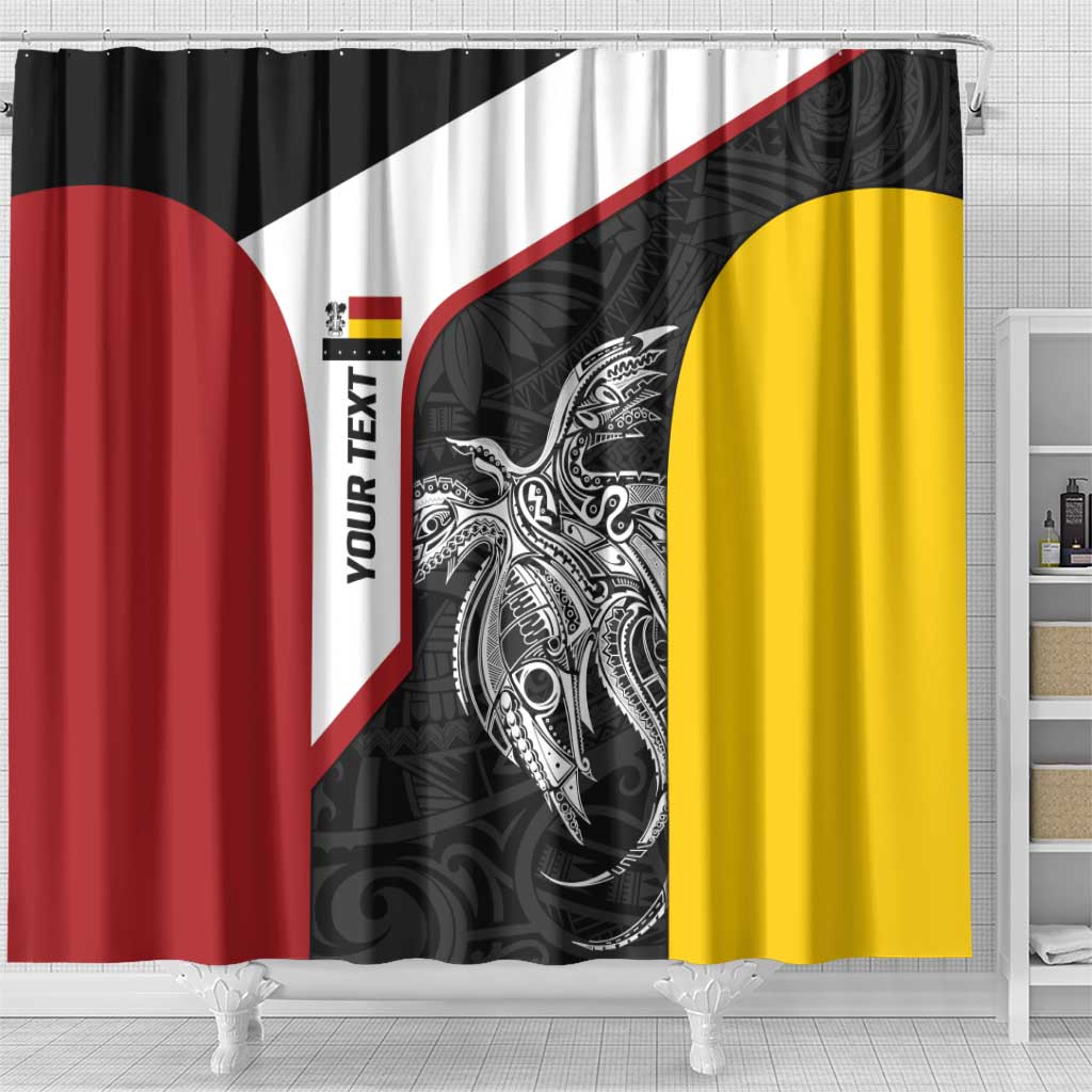 Personalised PNG Madang Province Shower Curtain Bird of Paradise Tattoo Flag Motif LT9 - Polynesian Pride