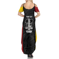 Personalised PNG Madang Province Summer Maxi Dress Bird of Paradise Tattoo Flag Motif LT9 - Polynesian Pride