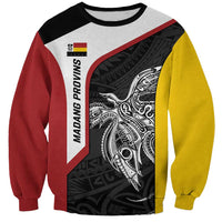 Personalised PNG Madang Province Sweatshirt Bird of Paradise Tattoo Flag Motif LT9 Unisex Yellow - Polynesian Pride