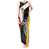 Personalised PNG Madang Province Tank Maxi Dress Bird of Paradise Tattoo Flag Motif LT9 Women Yellow - Polynesian Pride